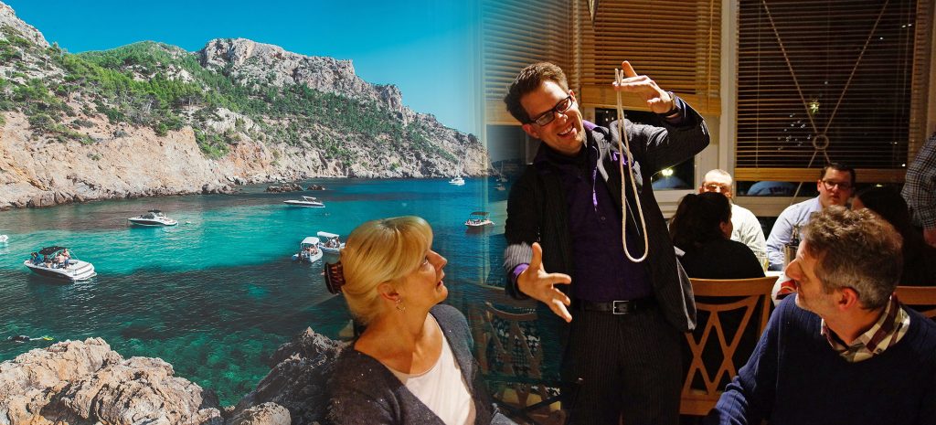 Der Show-Hütchenspieler auf Mallorca.